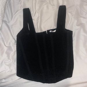Zara black knit corset tank top